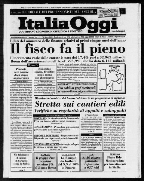 Italia oggi : quotidiano di economia finanza e politica